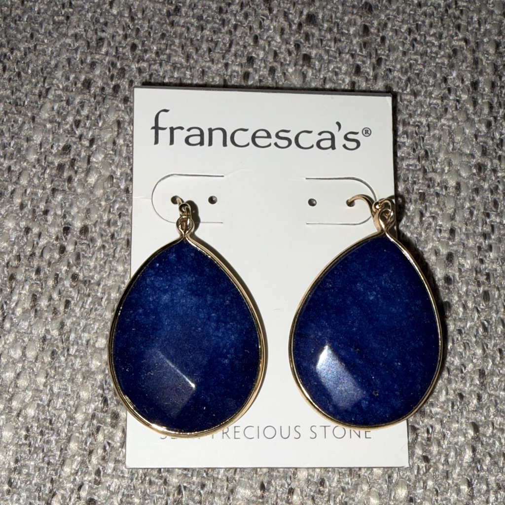 Francescas Semi Precious Stone With Gold Toe Earrings